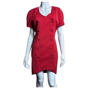 vintage: 80s 90s Red Dress by Faust Paris NY – Made in France